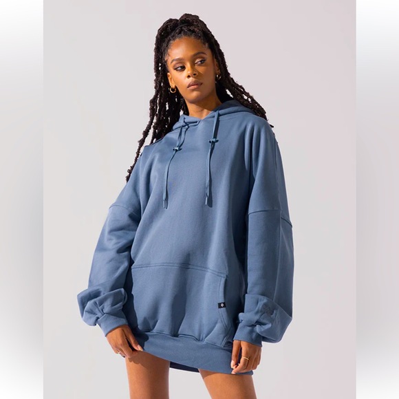 POPFLEX Tops - Popflex Long Cloud hoodie - Blue Steel